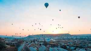 photo of hot air balloons flying